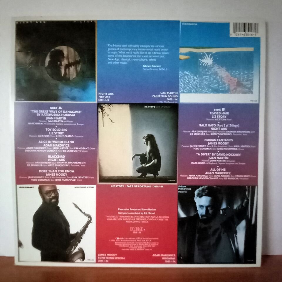 VARIOUS – NOVUS THE SAMPLER / JAMES MOODY, LIZ STROY, NIGHT ARK, JUAN MARTIN, ADAM MAKOWICZ (1986) - LP 2.EL PLAK