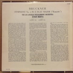 BRUCKNER SYMPHONY NO.4 ZUBIN MEHTA 1966 2.EL PLAK