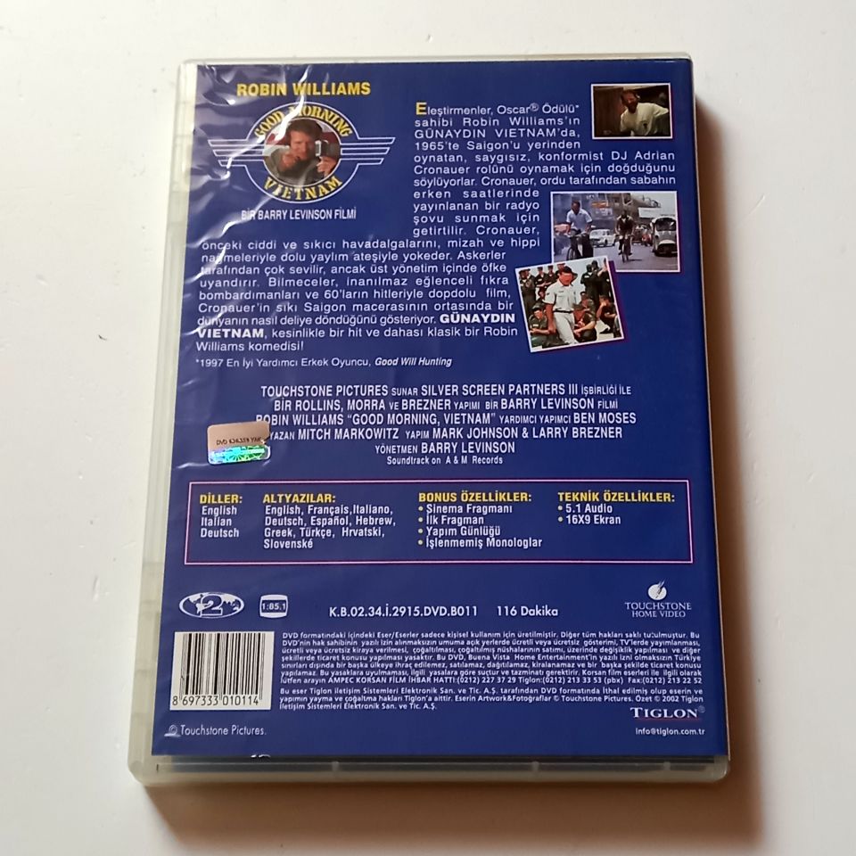 GÜNAYDIN VIETNAM / GOOD MORNING VIETNAM - ROBIN WILLIAMS, FOREST WHITAKER - YÖN.: BARRY LEVINSON - DVD 2.EL