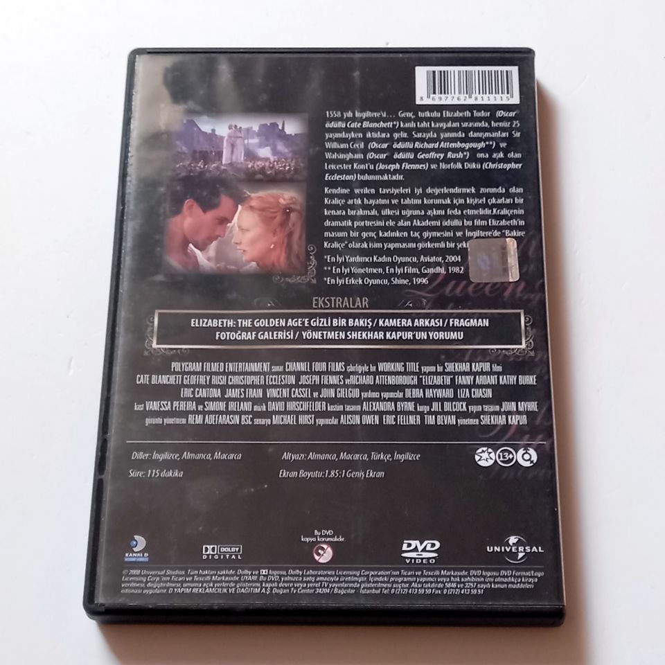 ELIZABETH - CATE BLANCHETT, GEOFFREY RUSH - YÖN.:SHEKHAR KAPUR - DVD 2.EL