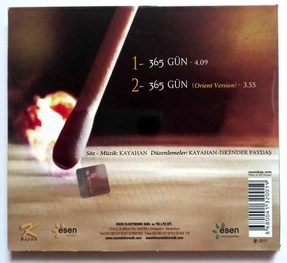 KAYAHAN – 365 GÜN / HAYATIMIN TAMAMISIN (2011) - CD 2.EL