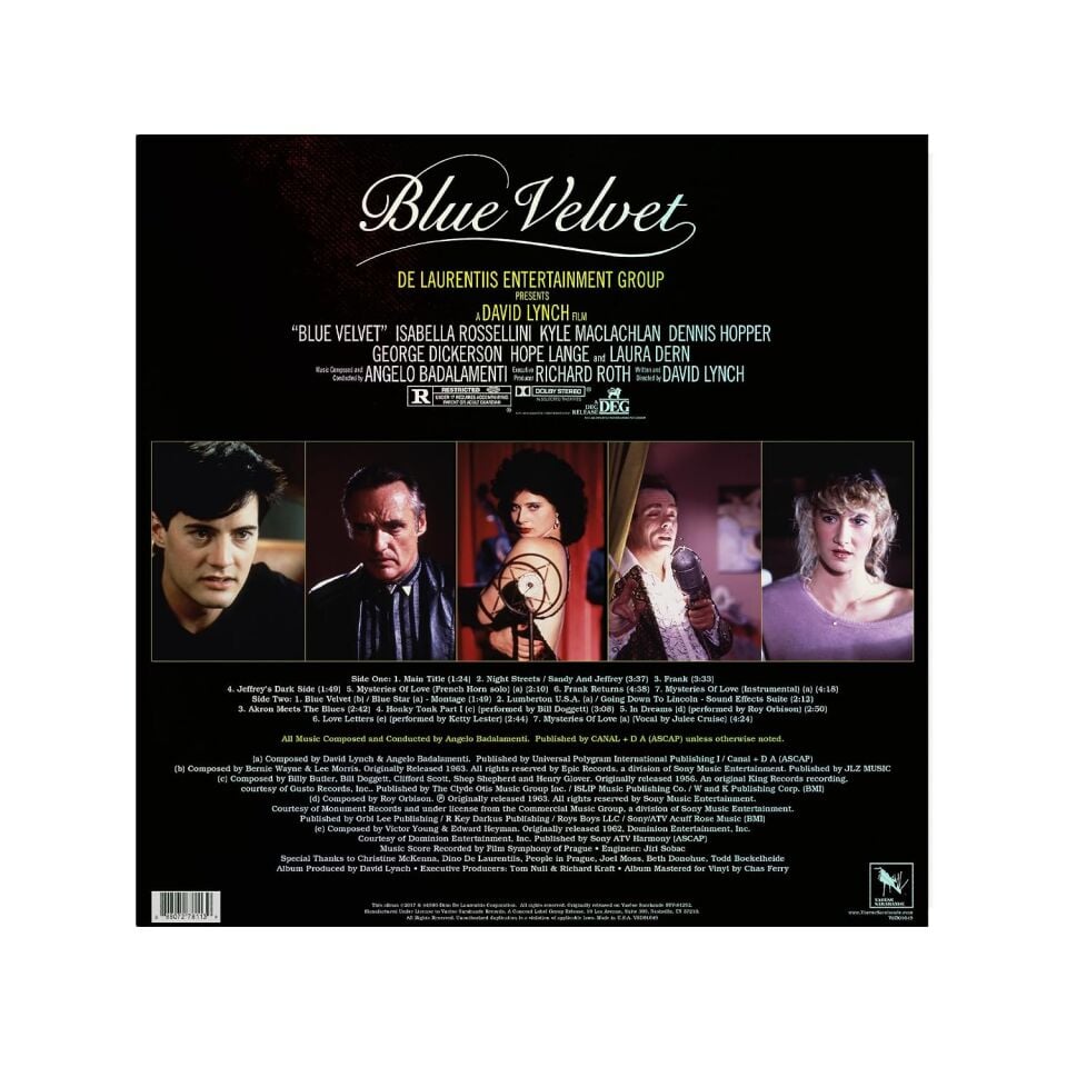 SOUNDTRACK - BLUE VELVET, ANGELO BADALAMENTI (1986) - LP 2026 EDITION SIFIR PLAK