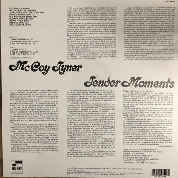 McCOY TYNER - TENDER MOMENTS (1968) - LP BLUE NOTE TONE POET SERIES 180GR 2020 EDITION SIFIR PLAK