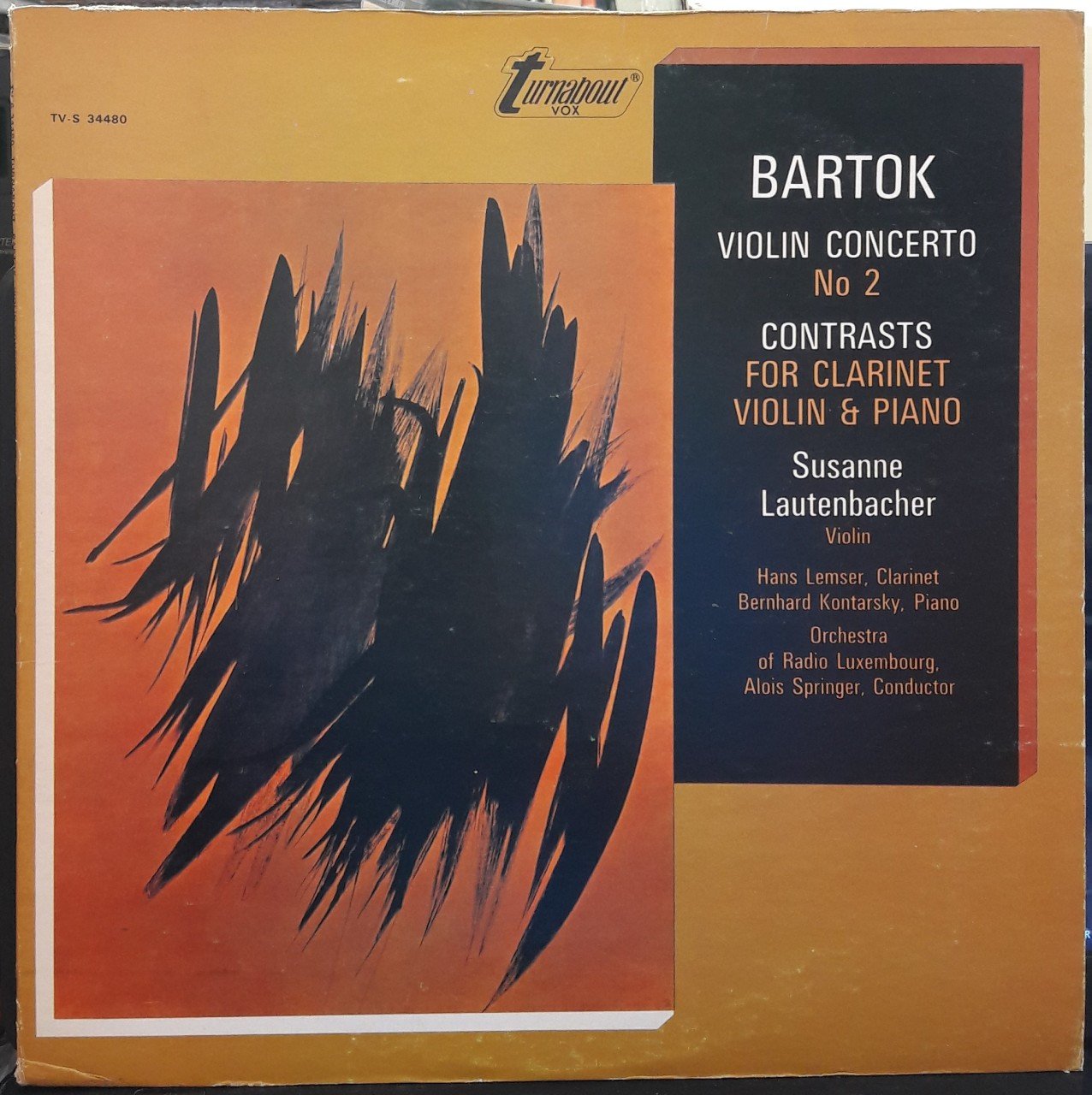 BARTÓK: VIOLIN CONCERTO NO.2, SUSANNE LAUTENBACHER, ALOIS SPRINGER (1972) - PLAK 2.EL