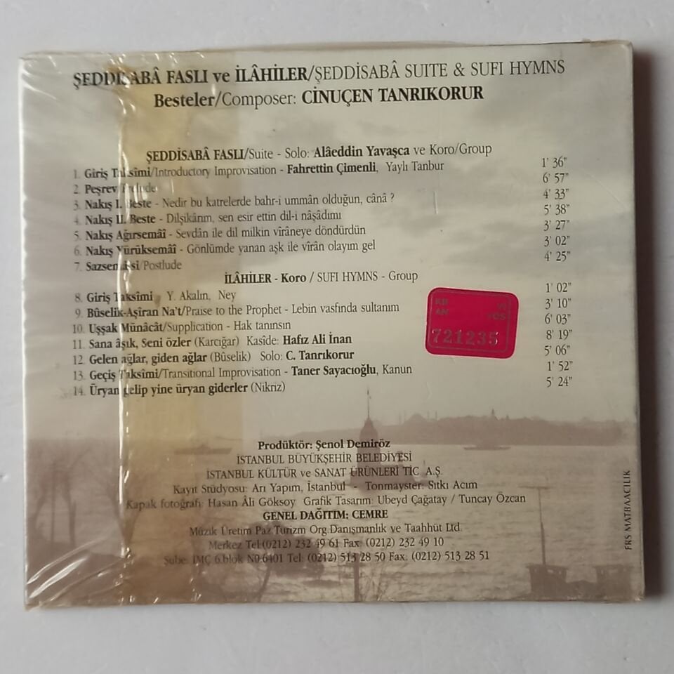 CİNUÇEN TANRIKORUR\'UN ŞEDDİSABA FASLI VE İLAHİLERİ - CD AMBALAJINDA SIFIR