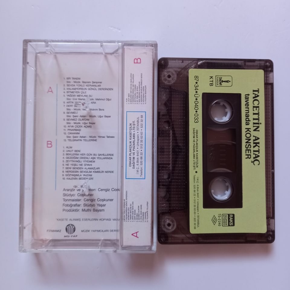 TACETTİN AKTAÇ - TAVERNADA KONSER (1987) - KASET 2.EL