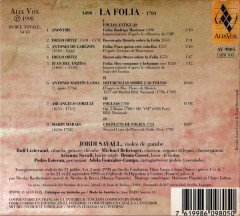 LA FOLIA 1490-1701 - JORDI SAVALL ROLF LISLEVAND - CD ALTAVOX BOOKLETİ KAYIP TEMİZ 2.EL