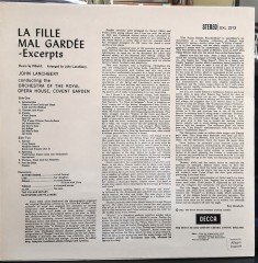 HÉROLD: LA FILLE MAL GARDÉE, ORCHESTRA OF THE ROYAL OPERA HOUSE, COVENT GARDEN, JOHN LANCHBERRY (1962) - PLAK 2.EL