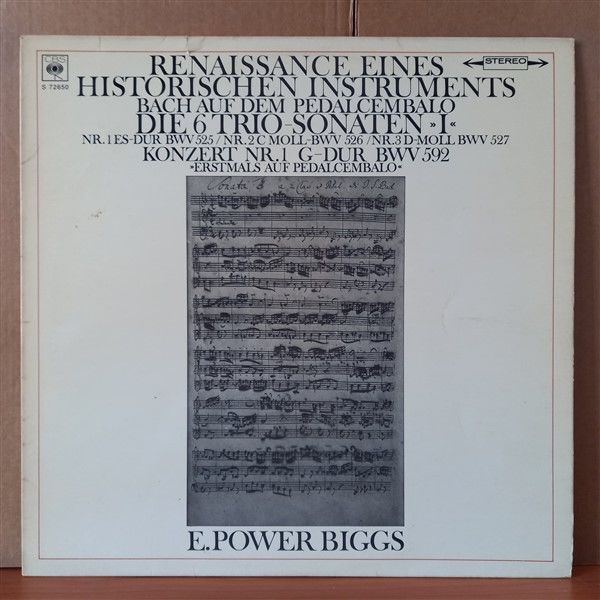 RENAISSANCE EINES HISTORISCHEN INSTRUMENTS / BACH, E. POWER BIGGS - LP 2. EL PLAK