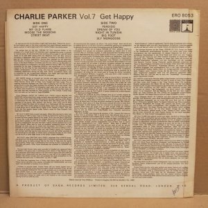 CHARLIE PARKER - VOL 7 / GET HAPPY (1969) - LP 2.EL PLAK