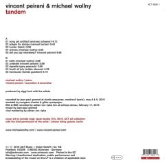 MICHAEL WOLLNY & VINCENT PEIRANI - TANDEM (2016) - LP ACT MUSIC 180GR SIFIR PLAK