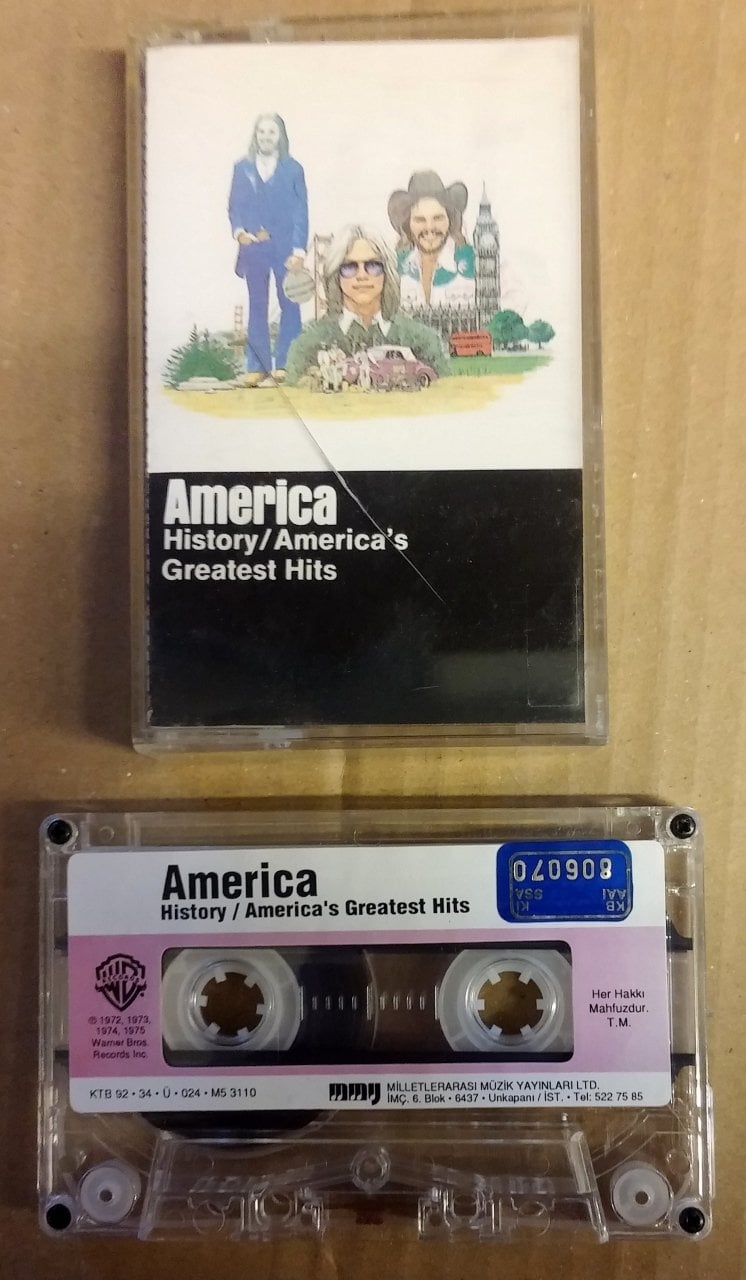 AMERICA - HISTORY / GREATEST HITS CASSETTE 1992 MADE IN TURKEY ''USED''
