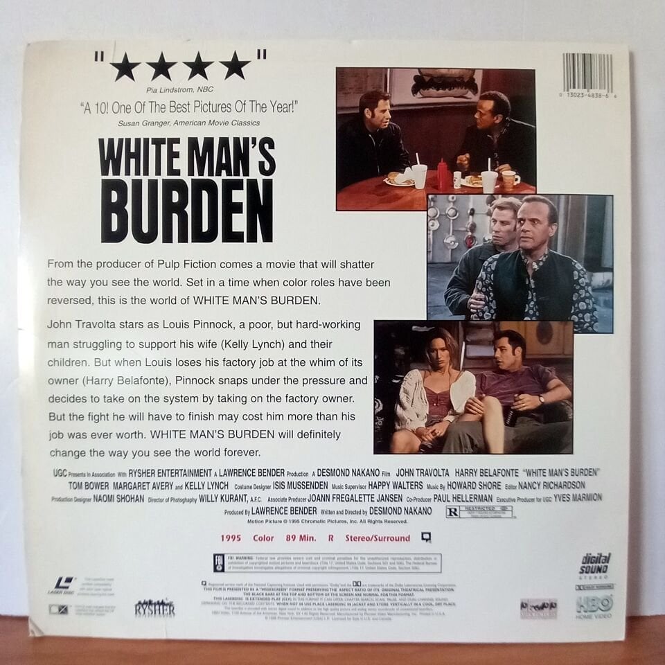 WHITE MAN'S BURDEN / JOHN TRAVOLTA, HARRY BELAFONTE (1996) - 2.EL LASERDISC