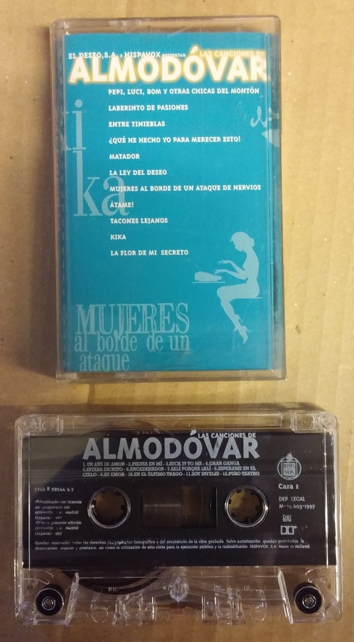 ALMODOVAR LAS CANCIONES DE ALMODOVAR 1997 CASSETTE MADE IN HOLLAND