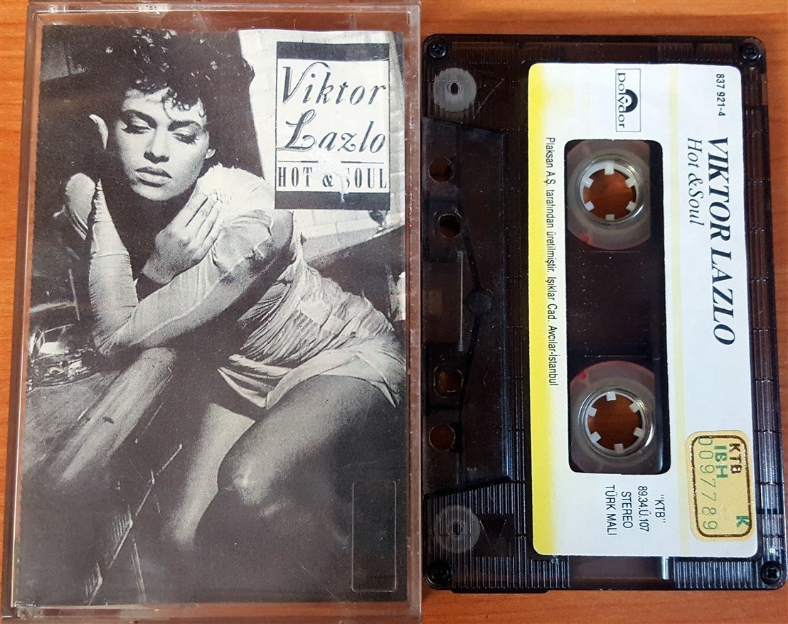VIKTOR LAZLO - HOT & SOUL (1989) PLAKSAN CASSETTE MADE IN TURKEY ''USED'' PAPER LABEL