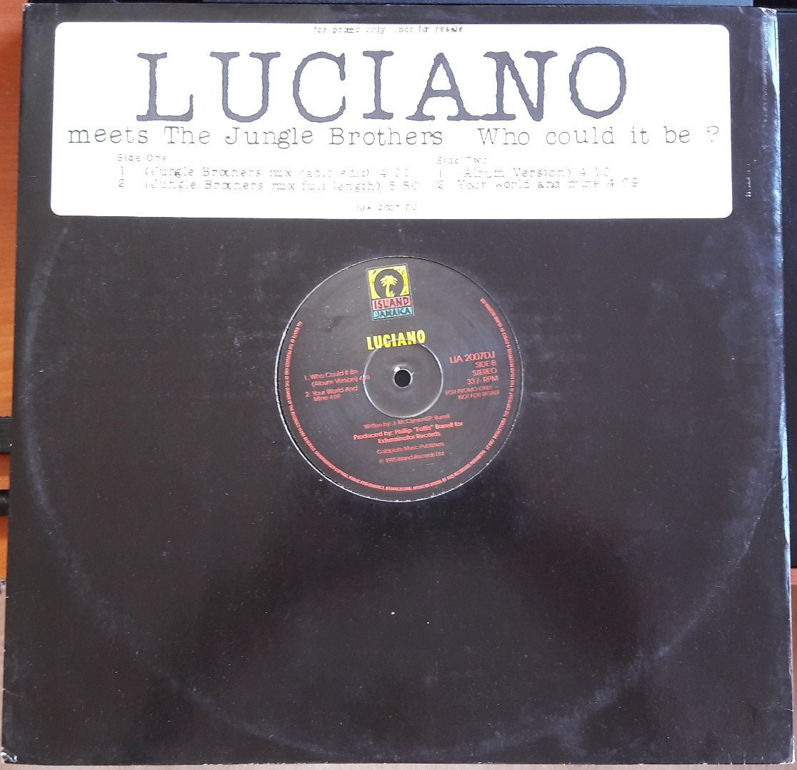 LUCIANO MEETS THE JUNGLE BROTHERS - WHO COULD IT BE? (1995) - 12'' MAXI SINGLE 2.EL PROMO COPY