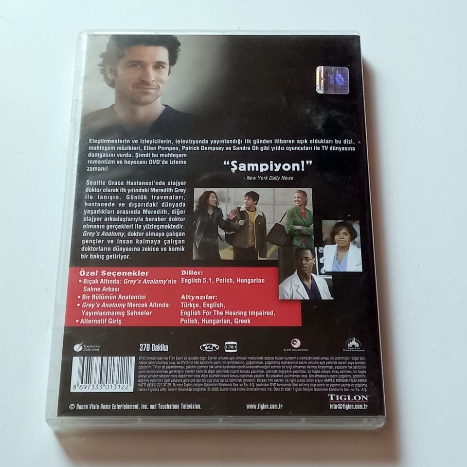 GREY\'S ANATOMY - 1. SEZONUN TÜM BÖLÜMLERİ - DVD 2 DİSK 2.EL