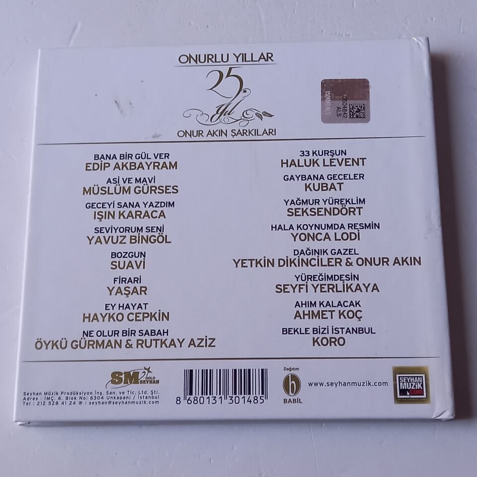ONURLU YILLAR / ONUR AKIN ŞARKILARI 25. YIL (2013) - CD 2.EL