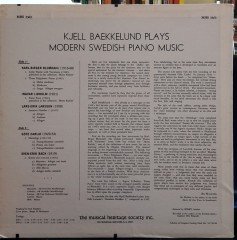 KJELL BAEKKELUND PLAYS MODERN SWEDISH PIANO MUSIC, BÄCK, BLOMDAHL, CARLID, LARSSON, LIDHOLM - PLAK 2.EL