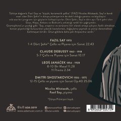 FAZIL SAY & NICOLAS ALTSTAEDT - 4 ŞEHİR, SAY, DEBUSSY, JANÁČEK, SHOSTAKOVICH CELLO SONATLARI (2019) - CD SIFIR