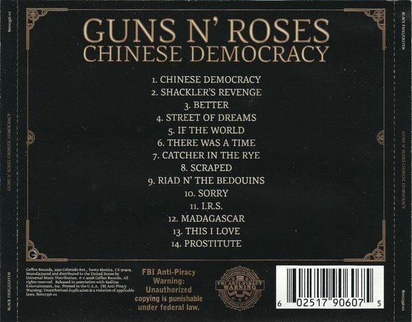 GUNS N' ROSES – CHINESE DEMOCRACY (2008) - CD SIFIR