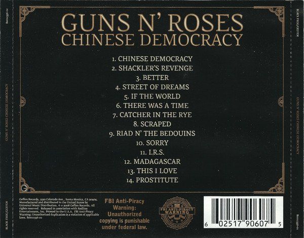 GUNS N' ROSES – CHINESE DEMOCRACY (2008) - CD SIFIR