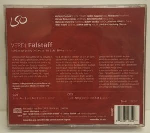 VERDI - FALSTAFF / COLIN DAVIS,PERTUSI,ALVAREZ,DOMASHENKO (2004) - 2CD 2.EL