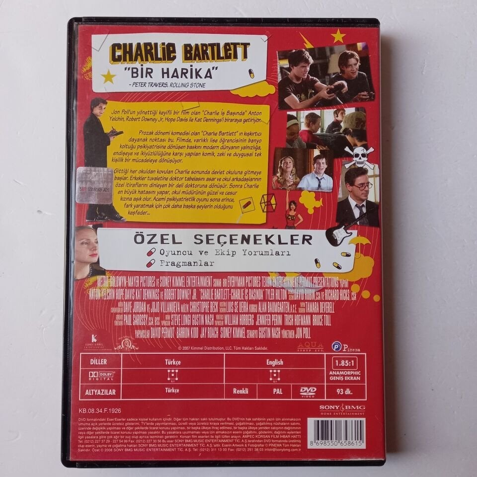 CHARLIE BARTLETT - CHARLIE İŞ BAŞINDA - CHARLIE BARTLETT - ROBERT DOWNEY JR. - DVD 2.EL