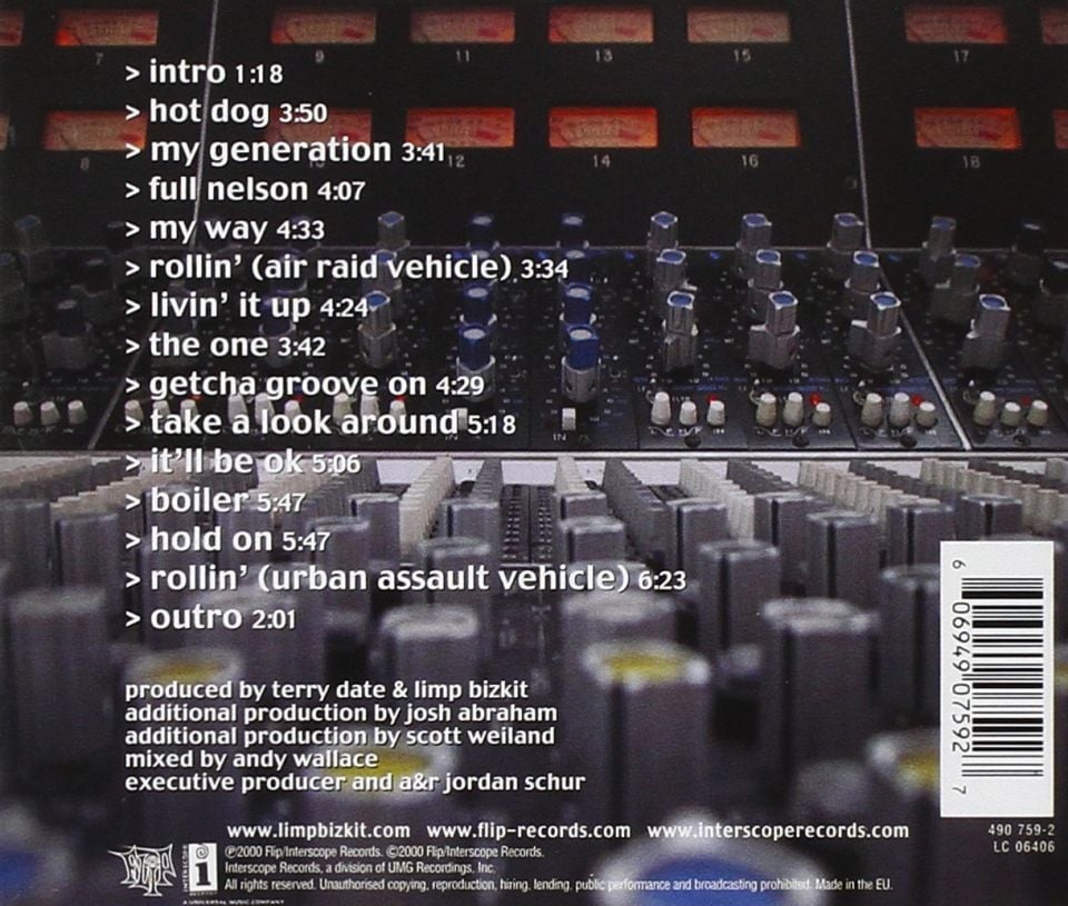 LIMP BIZKIT - CHOCOLATE STARFISH AND THE HOT DOG FLAVORED WATER (2000) - CD REISSUE JEWEL CASE AMBALAJINDA SIFIR