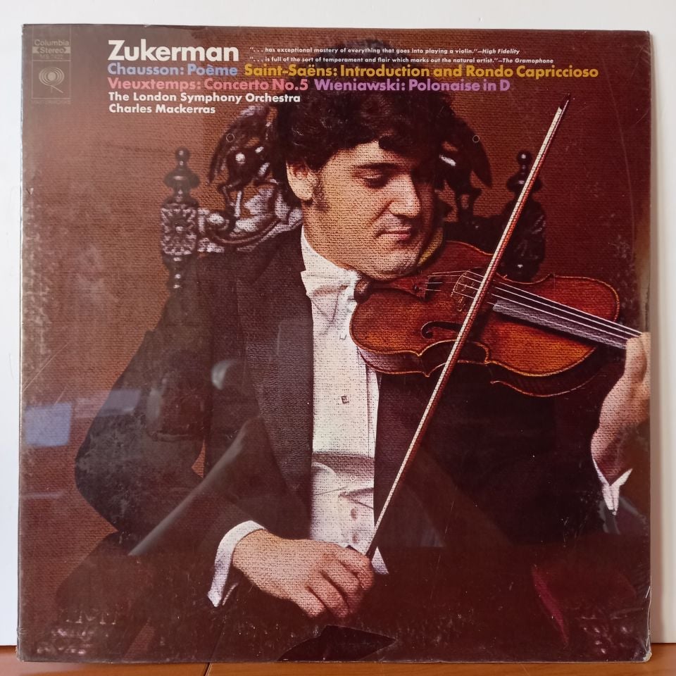 ZUKERMAN, THE LONDON SYMPHONY ORCHESTRA, CHARLES MACKERRAS - POEME / INTRODUCTION AND RONDO CAPRICCIOSO / CONCERTO NO. 5, POLONAISE IN D, CHAUSSON SAINT-SAENS, VIEUXTEMPS, WIENIAWSKI (1970) - LP DÖNEM BASKI SIFIR PLAK