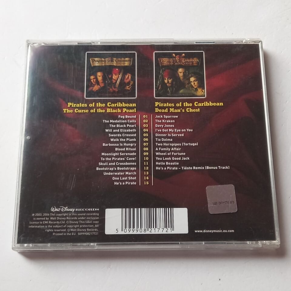 PIRATES OF THE CARIBBEAN: THE CURSE OF THE BLACK PEARL / PIRATES OF THE CARIBBEAN DEAD MAN\'S CHEST - KLAUS BADELT AND HANS ZIMMER  (2011) - 2CD 2.EL