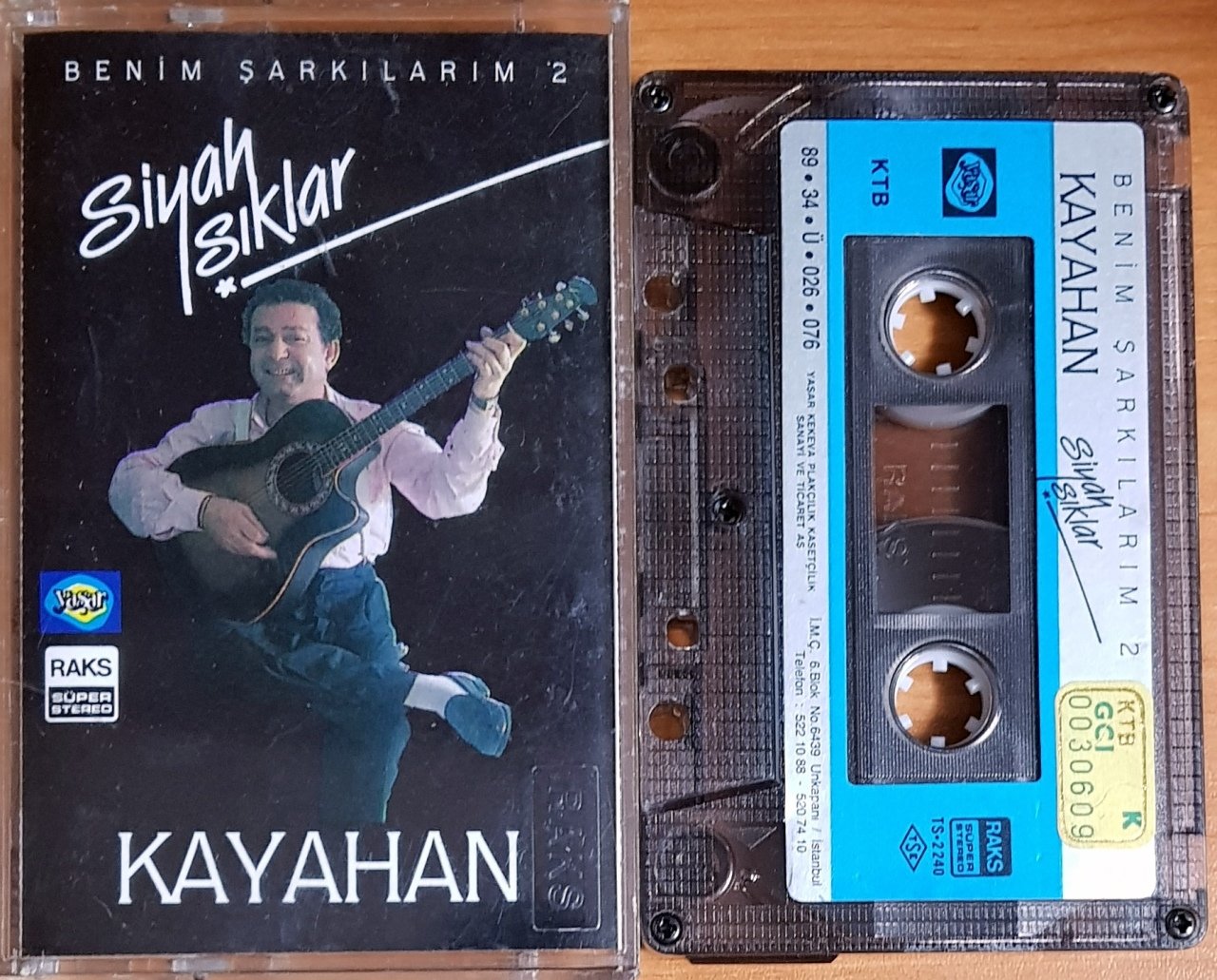 KAYAHAN - SİYAH IŞIKLAR / BENİM ŞARKILARIM 2 (1989) YAŞAR KEKEVA KASET 2.EL