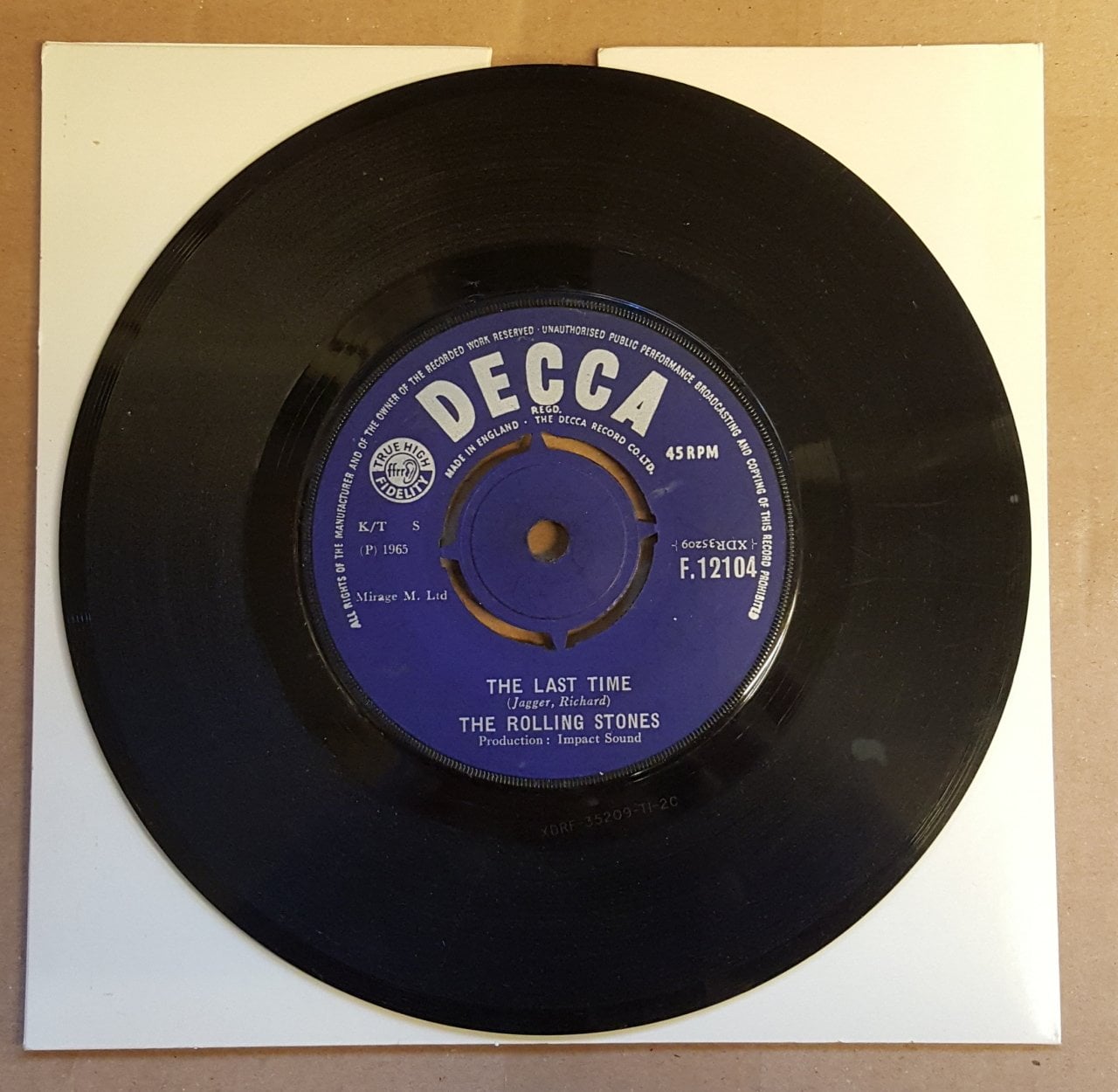 ROLLING STONES - THE LAST TIME / PLAYING WITH FIRE (1965) - 7'' 45 DEVİR SINGLE PLAK
