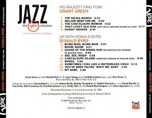 GRANT GREEN / DONALD BYRD – HIS MAJESTY KING FUNK / UP WITH DONALD BYRD (1964) 1995 REISSUE CD SIFIR