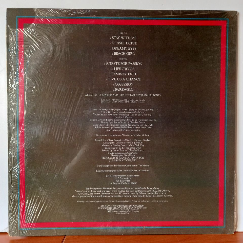 JEAN-LUC PONTY – A TASTE FOR PASSION (1979) - LP  2.EL PLAK