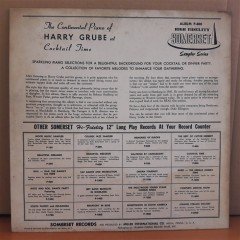 COCTAIL TIME - THE CONTINENTAL PIANO OF HARRY GRUBE - LP 2.EL PLAK