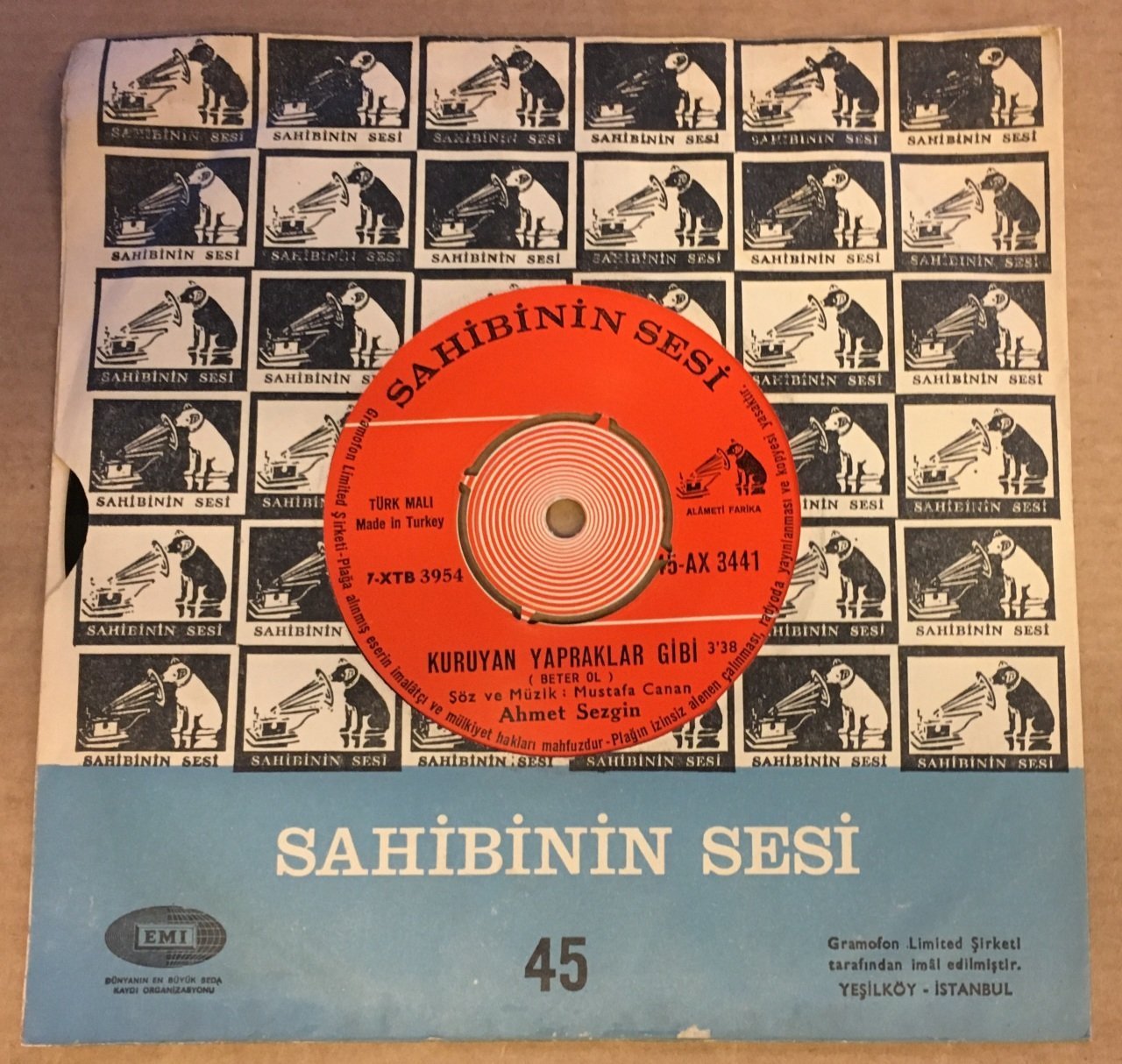 AHMET SEZGİN - GURBET YOLCUSUYUM / KURUYAN YAPRAKLAR GİBİ 7'' 45 DEVİR