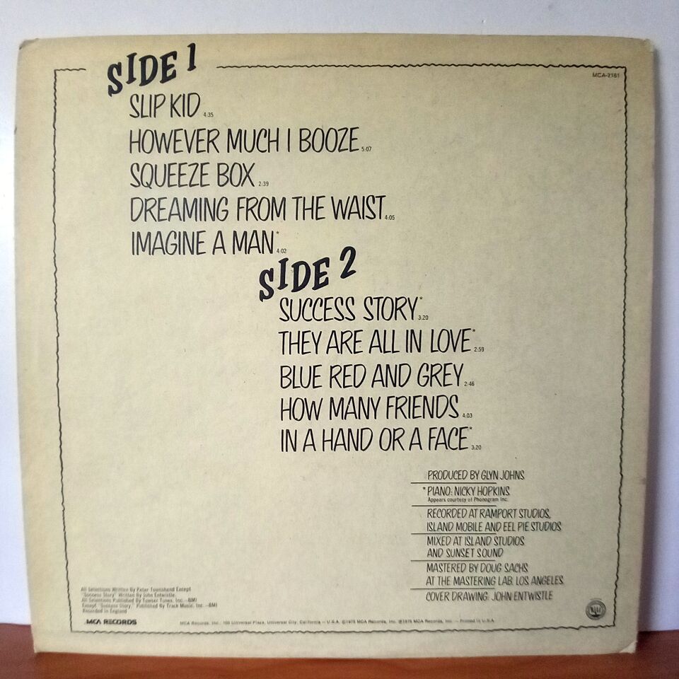 THE WHO – THE WHO BY NUMBERS (1975) - LP 2.EL PLAK