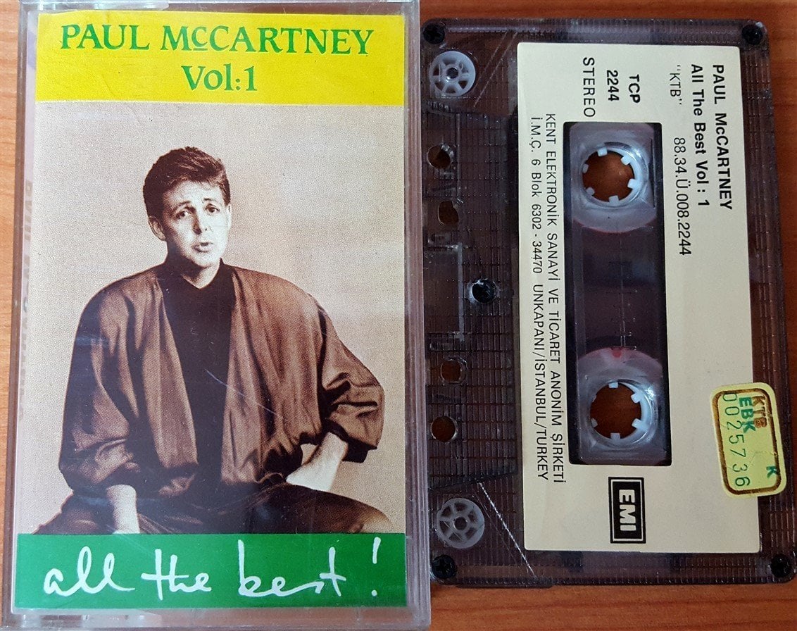 PAUL MCCARTNEY - ALL THE BEST VOL 1 (1988) KENT CASSETTE MADE IN TURKEY ''USED'' PAPER LABEL