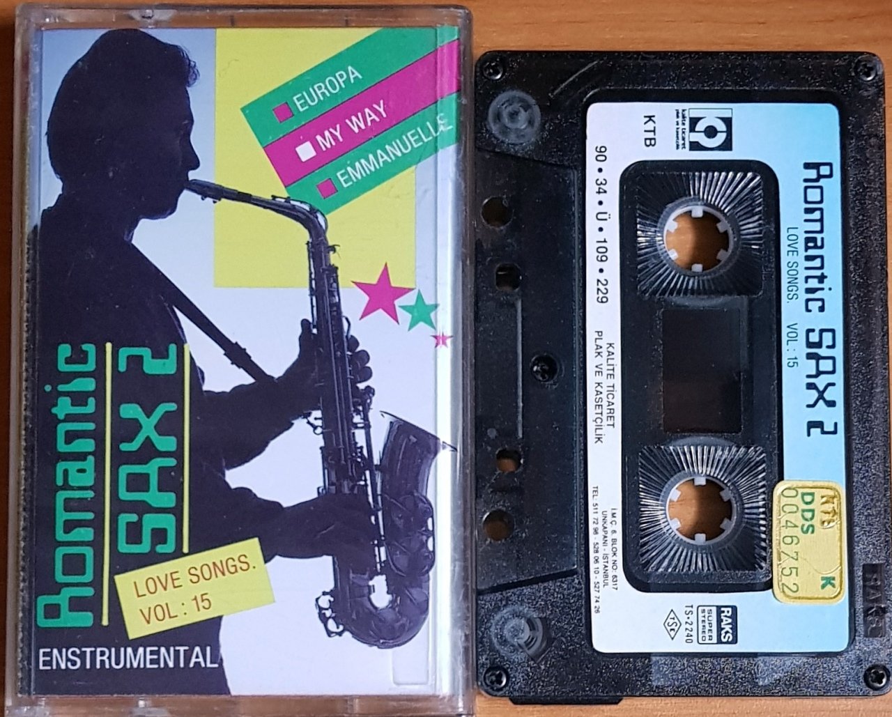 ROMANTIC SAX 2 / LOVE SONGS VOL:15 (1990) KALİTE KASET 2.EL