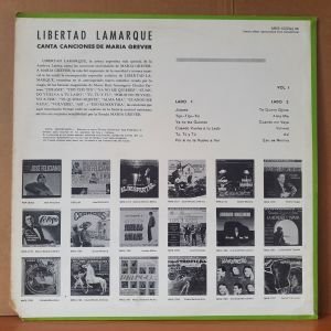LIBERTAD LAMARQUE - CANTA CANCIONES DE MARIA GREVER (1956) - LP 2.EL PLAK