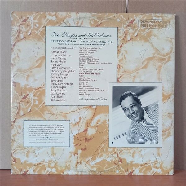DUKE ELLINGTON AND HIS ORCHESTRA – CARNEGIE HALL CONCERTS / JANUARY 1943 (1977) - 3LP 2.EL PLAK