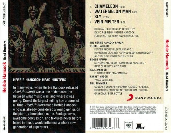 HERBIE HANCOCK – HEAD HUNTERS (1973) - CD 2011 REISSUE AMBALAJINDA SIFIR
