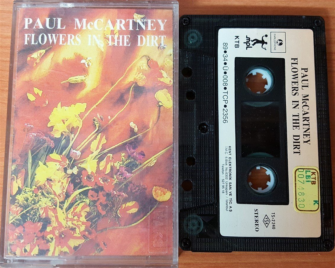 PAUL MCCARTNEY - FLOWERS IN THE DIRT (1989) KENT CASSETTE MADE IN TURKEY ''USED'' PAPER LABEL
