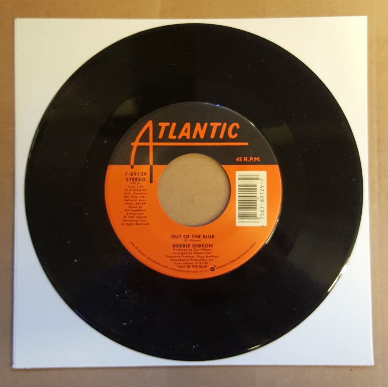 DEBBIE GIBSON - OUT OF THE BLUE / OUT OF THE BLUE EDITED DUB (1987) - 7'' 45 DEVİR SINGLE PLAK
