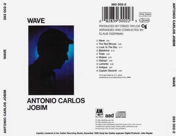 ANTONIO CARLOS JOBIM – WAVE (1986) - CD REISSUE JEWEL CASE AMBALAJINDA SIFIR