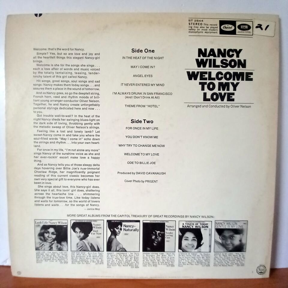 NANCY WILSON – WELCOME TO MY LOVE (1967) - LP 2.EL PLAK
