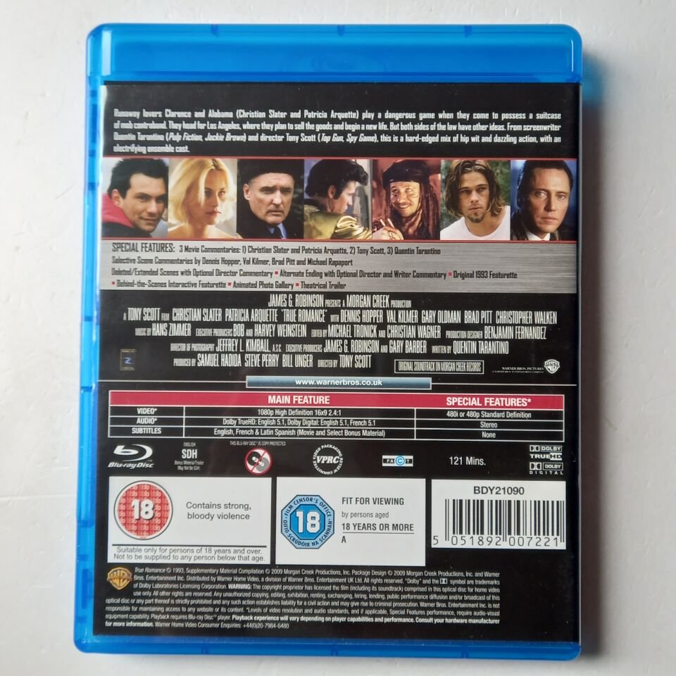 TRUE ROMANCE / DIRECTOR\'S CUT - DENNIS HOPPER, VAL KILMER, BRAD PITT, GARY OLDMAN - BLU-RAY 2.EL