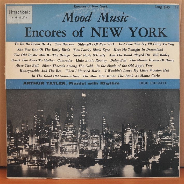 MOOD MUSIC ENCORES OF NEW YORK - ARTHUR TATLER - LP 2.EL PLAK