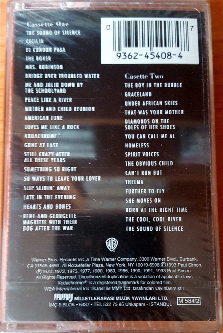 PAUL SIMON - THE PAUL SIMON ANTHOLOGY 2 CASSETTE MADE IN TURKEY ''NEW''